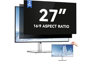 IPROKKO [2 Pack 27 Inch Computer Privacy Screen Filter, Removable Anti Glare Blue Light Scratch Protector Film for 27inch Computer 16:9 Widescreen Monitor, Anti Spy Security Protector Shield