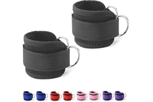 Ankle Straps for Cable Machines Resistance Bands Attachment,SiHuiTu Gym Cuffs with Double Stainless Steel D-Ring,Weight Lifting D-Ring Booty Leg Workout Curls Kickbacks Hip Abductor