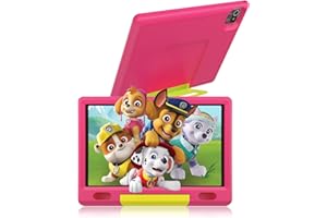 Byxsb 10 inch Kids Tablet Android 13 Tablet for Kids Ages 3-12, 64GB ROM Dual Camera Parental Control Tablets with Kid-Proof Case(Pink)