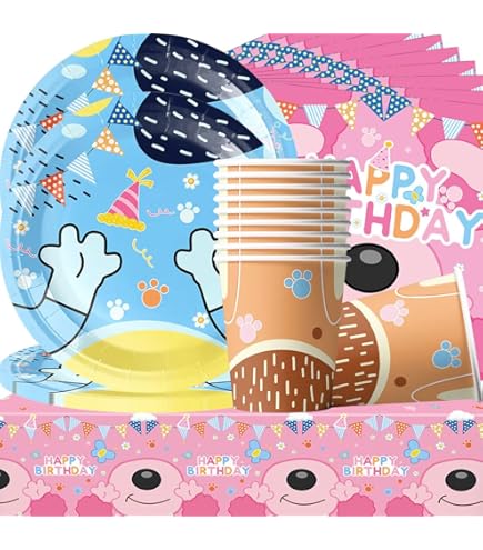 Kit Festa Bluey Completo Per 10 Persone - Tovaglia, Piatti, Palloncini - Foto 9