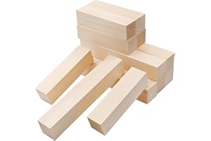 MEIYAXINWIN 12 PCS Basswood Carving Blocks, 2.5x2.5x10/15cm 2 Size Whittling Wood Blocks, Unfinished Wood Blocks Carving Wood Blocks Smooth Natural Whittling Wood for DIY Carving Painting Shaping Wood Art Craft