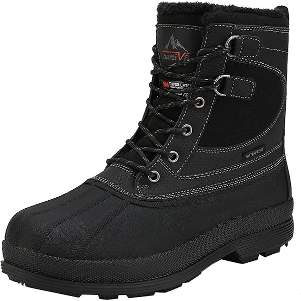 SHULOOK winterlaarzen voor heren, waterdicht, warm gevoerd, winterschoenen voor heren, sneeuwlaarzen, slipvast, hoge wandelschoenen, outdoor schoenen, winter, voor wandelen, werken, kamperen, bruin
