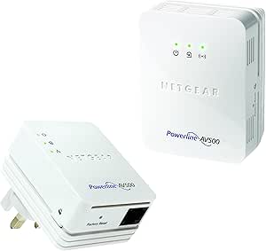 NETGEAR XWNB5201-100UKS 500Mbps Powerline Wi-Fi Extender/Access Point Kit (Wi-Fi Booster)