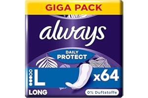 Always Daily Protect - Salvaslips para mujer (64 compresas), sin fragancia