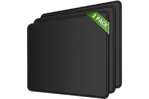 KTRIO Mauspad 3 Pack, Mousepad [30% Größer], Mouse Pad mit Anti-Rutsch-Gummiboden & Vernähte Kanten Mauspads für Computer Laptop und PC, Mouse Mat 275x215mm (Schwarz)