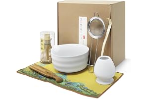 Matcha Set, Matcha teset – Matcha-kvastset med visp, kvasthållare, keramisk matcha-skål, 2 teskedar – japanska tillbehör för