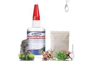 Allony Aquarium Glue, Aquarium Glue Plants for Rocks, Aquascaping Clear Sealant, Fast Curing, Suitable for Driftwood, Stone and Aquatic Plants-60g (B)