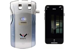 AWKAQUN Blocco elettronico Invisibile - Senza Fili Smart Lock Senza Chiave Funzione di fonte di Alimentazione Esterna USB,con 4 Telecomandi Sblocca con iOS o cellulare Android (101 set 2)