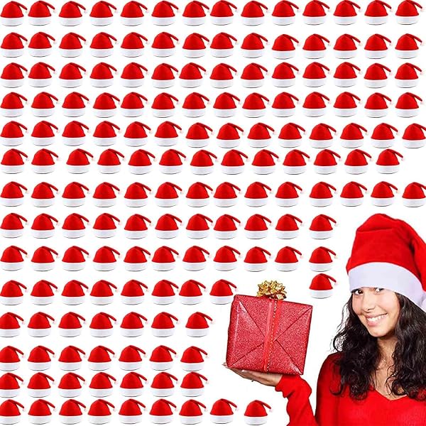 Amzeeniu 30 Pieces Bonnet Noël Adultes,Chapeau de Père, Doux Amzeeniu 30 Pieces Bonnet Noël Adultes,Chapeau de Père, Doux