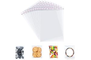 6 x 12 cm cellofanpåsar, plastpåsar, cellofanpåsar, självhäftande, 100 stycken cellofanpåsar, förpackningspåsar, små påsar fö