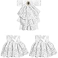 Widmann 07799 - Jabot aus Spitze, mit 2 Manschetten, weiß, Accessoire, Kostüm, Karneval, Halloween, Mottoparty