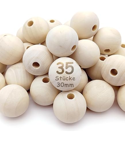 25 pezzi JOWE sfera in legno di faggio diam. 35 mm senza foro