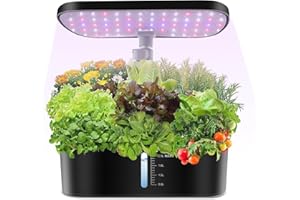 OITUGG 8 Pods Hydroponics Growing System - Indoor Herb Garden with 82 LED Grow Lights, Smart Aerogarden with Grow Sponges and Grow Baskets, Automatic Timer, Height Adjustable to 38cm