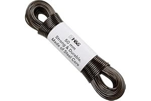 H&S Wäscheleine mit Stahlkern - 50m Lang - Extra Stark mit Farbechter Beschichtung Nicht Nur für Ihre Wäschespinne Draußen - Wäscheleine Stabil & Robust - Outdoor & Camping Zubehör - Vanlife Zubehör