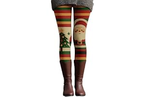 Generisch Weihnachts-Leggings Für Damen Weihnachtsleggings Print Dehnbar Sport Leggings Weihnachts Muster Strumpfhose Autumn Winter Freizeithose Elegant Sporthose Yoga Hose Trainingshose