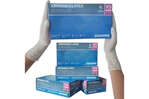 Rękawice lateksowe bez talku rękawiczki jednorazowe rozmiar XS od ARNOMED 100 sztuk/pudełko w rozmiarze XS S M L XL