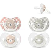 Suavinex, Pack of 4 Glow in the Dark Pacifiers, Babies 0/6 Months and Newborns, for Sleeping, with Fluorescent Ring and SX Pr