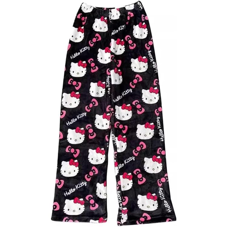 Pantalon Pyjama Femme Flanelle - Bas Pyjama Chaud, Imprimé Mignon, Élastique, Confort Maison - 9