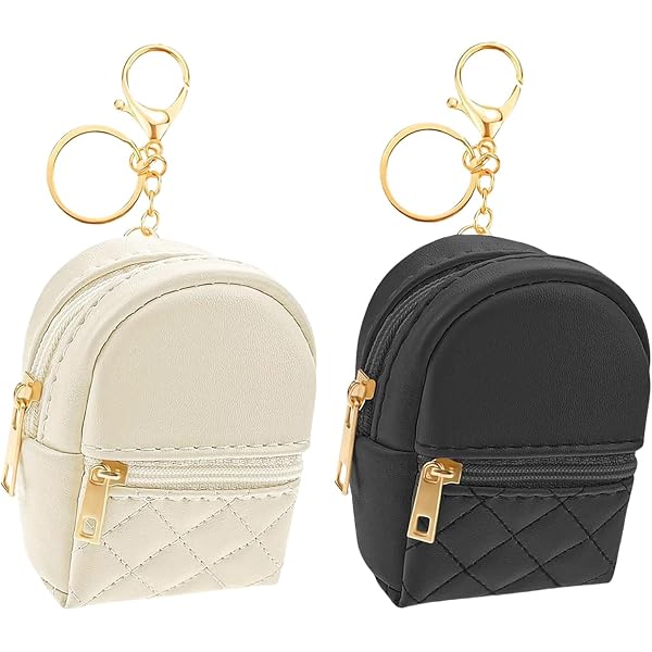 2 Mini Rucksack Schlüsselanhänger – Kleine Kosmetiktasche Aus PU-Leder, Ca. 10x7x4 Cm, Für Lippenstift & Schlüssel