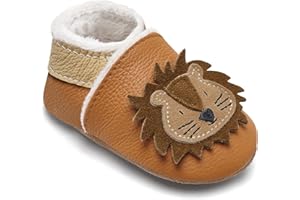 IceUnicorn Chausson Cuir Bébé Hiver Chausson Bebe Fourré Peluche Chaude Chausson Cuir Souple Bébé Fille Garçon Pantoufles Bebe
