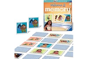 Ravensburger Disney Moana 2 Toys and Gifts - Mini Memory Matching Picture Snap Pairs Game For Kids Age 3 Years and Up