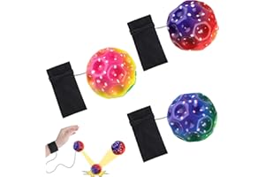 Demarsen 3Pcs Jump Ball, Balle Rebondissantes Enfant avec Ficelle, Balle en Caoutchouc à Haut Rebond pour Tous Âges, Faciles à Saisir et à Attraper, Balle de Rebond pour Intérieur & Extérieur