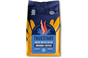 TrueStart Ground Coffee 200g, Swiss Water Decaf - Ground Decaf Coffee for Cafetiere, V60 and Aeropress, Mycotoxin-Free & Rich in Antioxidants, Freshly Hand Roasted Speciality Grade, Medium Roast