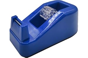 Raylu Paper® - Dispensador de cinta adhesiva para escritorio y oficina, Dispensador de Celo con Peso y Base antideslizante, Porta Celo para rollos de 33m (Azul)