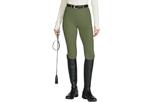 WILLIT Pantalon d'équitation pour femme - Pantalon d'équitation en silicone - Taille haute - Stretch - Avec poche zippée et passants de ceinture