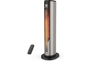 YKGUTILU Calefactor Baño,Calefactor Bajo Consumo 2000W,Calentador Cerámico Silencioso de 60cm,Protección Contra Sobrecalentamiento y Vuelco,Oscilación de 70°,3 Modos,Temporizador de 12 h