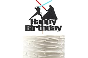 Arthsdite 1Pc Darth Vader Happy Birthday Cake Topper Alien War Cake Pick - Children's Birthday Baby Shower Party Supplies Decorations For Boys