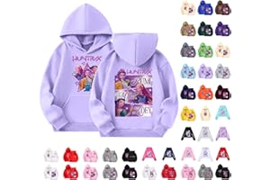 GENERIC K pop Demon Hunters Hoodies for Kids Girls Boys, Hoodie Vintage Y2k Pullover Cartoon Hooded Sweatshirt Long Sleeve Pullover K Pop Demon H-Hunters Merch Streetwear Unisex Age 2-14 Years