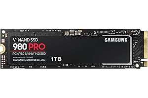 Samsung 980 PRO NVMe M.2 SSD, 1 TB, PCIe 4.0, 7.000 MB/s Lesen, 5.000 MB/s Schreiben, Interne SSD für Gaming und Videobearbei