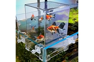 Crevyteg Clear Negative Pressure Fish Tank, Acrylic Fish Tower Aerial Extender, Increase Fish Activity Area, Aquarium Decor for Ecological Landscaping Convenient Observation Viewing Area Increase