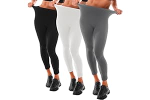 Leafigure Legging de Sport Femme Taille Haute, Noir Leggings Femme pour Sport et la Gym