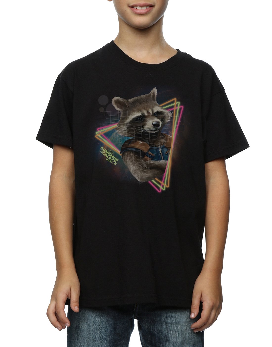 Marvel-Jungen-Guardians-of-The-Galaxy-Neon-Rocket-T-Shirt