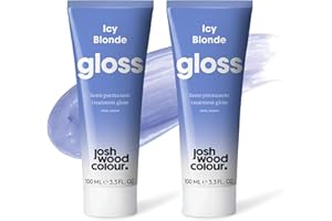 JOSH WOOD COLOUR Josh Wood Hair Gloss (blond glacé) – Le brillant semi-permanent rafraîchit et revitalise la couleur des cheveux – Élimine les tons cuivrés – Dure jusqu'à 6 lavages – 100 % végétalien – Crème (100 ml x