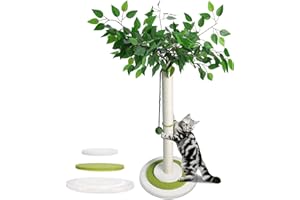 ZVONEMA ZNM - Tiragraffi per gatti, 80 cm, con sfera sospesa, corda di Sisal di alta qualità, tripla base stabile, adatta a tutte le dimensioni di gatti, 38 x 38 x 80 cm