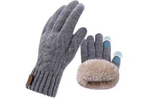 lifwimner Handschuhe Herren,Warme Winterhandschuhe Damen Fleece Strickhandschuhe Touchscreen Thermo für Outdoor Sport Laufen Radfahren Freizeit ski reithandschuhe
