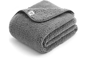 ALLISANDRO Puszysty koc dla psa (80 x 60 cm, antracytowy) – koc dla kota z super miękkim, dwustronnym materiałem, koc dla zwierząt domowych, idealny na łóżko, sofę i kanapę