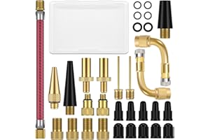 ZUOQIANG 32 Piezas Adaptador Valvula Bicicleta, Núcleo Válvula Presta, SV DV AV Adaptador para Bomba de Inflar de Bicicleta, Bicycle Pump Adapter, Bicicleta Válvula Adaptador, para Bomba de Bola, Bomba de Aire