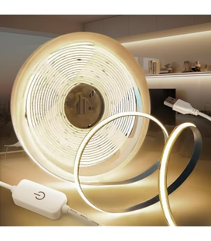 Motion Activated LED Strip Lights 16.4Ft – 150 LEDs, 3 Color Temps, Remote Control, Dimmable, Cuttable – For Bedroom, Stairs, Wardrobe