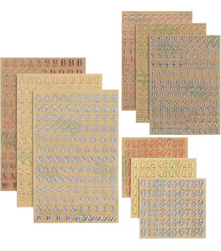 416st 8 Vellen Letterstickers, 2,5cm 5cm Zelfklevend Hoofdletters en Kleine Letters Alfabetstickers Vinyl Letterstickers voor Handwerk Scrapbooking Brievenbus Raam Poster (Rood