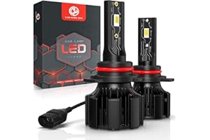 CAR WORK BOX 9012 HIR2 LED Bombillas, 80W 15000LM LED Faros Delanteros pour Coche 12V, 6500K