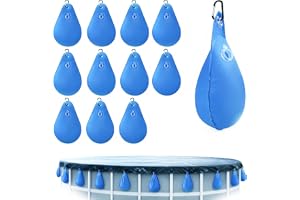 Vattensäck poolskydd 12 stycken, hängande vattenpåse med krok (blå2) | PVC, påfyllningsbar, 12 krokar, frost- och rivtålig, för sittpool, vinterpresenning, höst/vinter