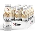 MaxiNutrition MaxShake Protein Milkshake Vanilla, 12 x 330 ml, Creamy Protein Shake for Travel, 25 g Protein, Low Fat and Low Carb, Lactose-Free, No Artificial Flavours