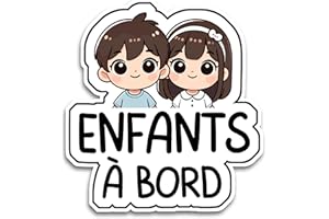 BRATIKI Autocollants Bébé à Bord Voiture, Enfants à Bord 16 x 14.5 cm, Stickers Bebe Résistants aux UV et Waterproof, Accessoire Sécurité Voiture