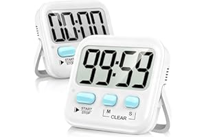 ‎ANTONKI Antonki 2 Stück Timer, Digitaler Küchentimer zum Kochen, Eieruhr, Magnetisch Stoppuhr Timer für Kinder, Lehrer, Klassenzimmer, Übung, Badezimmer, Backofen, Backen-Inklusive Batterie