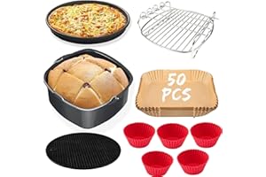 QGKPL Set di accessori per friggitrice, friggitrice 5.5L XXL Accessori per stampi per torte confezione da 6, per friggitrice LCOSORI COSORI NINJIA CECOTEC INNSKY PHILIPS 5.5L,