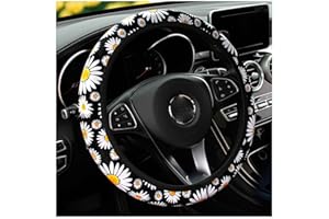 ZYSY Sonnenblume Lenkradabdeckung Frauen Auto Lenkradabdeckungen Protektor Universal 15 Zoll (Gänseblümchen)